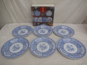 M3876 スポード Spode Blue Room Collection Floral プレート 6枚 径26.5cm