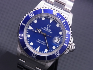 TUDOR ヴィンテージカスタム　Ref.79090 盾サブ ブルー インデックス白 5連ジュビリーブレス+NATOベルト付 精度抜群！！