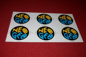 0732T1/1644■ゲームのグッズ■ネオ・ジオ【「NEO GEO」ロゴステッカー6枚セット/直径 約6.4㎝】シール(送料180円【ゆ60】