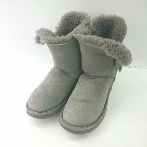 ■ UGG アグ ブランドロゴ ベイリーボタン ショート丈 ブーツ サイズ24.0 グレー レディース E