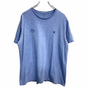 POLO RALPH LAUREN 半袖 ロゴ Tシャツ Lサイズ ポロラルフローレン シングルステッチ ブルー 古着卸 アメリカ仕入 t2407-3138