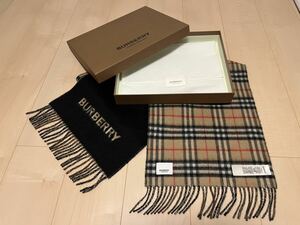 BURBERRY　バーバリー　マフラー　カシミア100％　未使用品　リバーシブル　参考定価88000円　送料無料!!