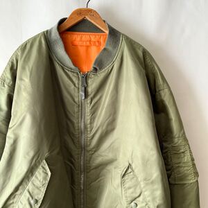 スーパービッグサイズ! ALPHA INDUSTRIES, INC. MA-1 フライトジャケット セージグリーン ビンテージ アルファ インダストリーズ MA1