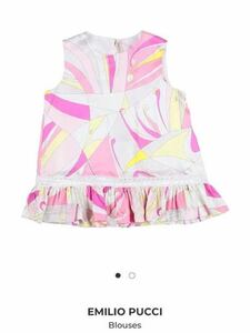 新品タグ付き！エミリオプッチ emilio pucci ブラウス　トップス　ピンク　14才　キッズ　大人もok! 大人S相当　本物保証シルク