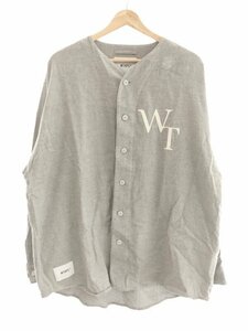 WTAPS ダブルタップス 23SS LEAGUE / LS / COTTON ロゴパッチベースボールシャツ グレー 3 IT9PT7EP22YI