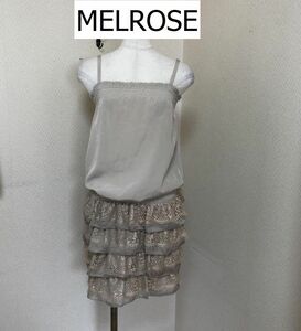 MELROSE メルローズ キャミワンピース パーティドレス ベージュ 結婚式 小さいサイズ S 30代