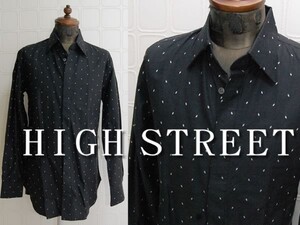 新品▼定価15540円▼日本製▼ハイストリート長袖シャツL黒▼HIGH STREET▼