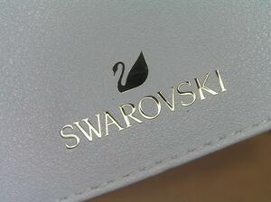 訳あり レディース♪ SWAROVSKI カードパスケース PVC 名刺定期入れ 7×10cm グレー色 3312■郵便送料140円