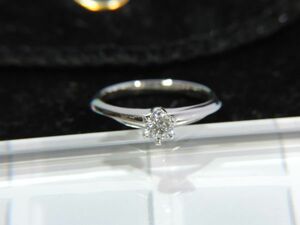 磨き済　TIFFANY/ティファニー　ソリティア　ダイヤリング　指輪　PT950　0.25ct　約48号　総重量4.6g　948G