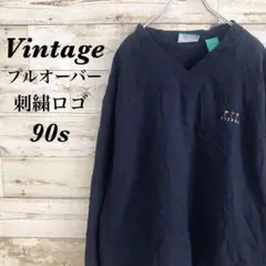 【k3039】USA古着90sヴィンテージ刺繍ロゴナイロンプルオーバージャケット