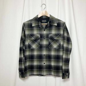 【美品】PENDLETON ペンドルトン オンブレチェック柄 コットン ネルシャツ S ボックス型 ループカラー／シャドー開襟長袖