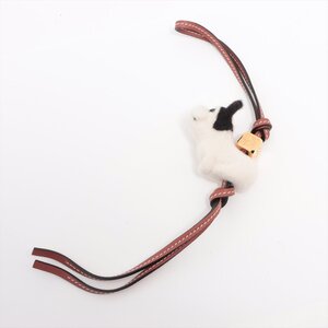 1円■極美品■ロエベ■フェルト パピー 犬 バッグ チャーム ストラップ キーホルダー アクセサリー レザー レディース MMM AQ14-4