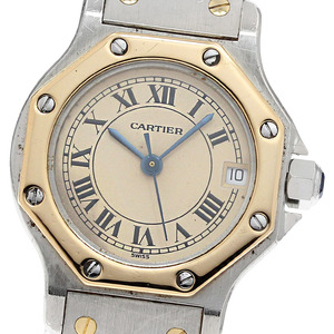 カルティエ CARTIER W2001683 サントスオクタゴンSM YGコンビ デイト クォーツ レディース _842960