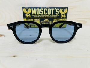 ◆MOSCOT◆LEMTOSH◆モスコット レムトッシュ サングラス 伊達眼鏡 黒縁 カラーレンズ 未使用 美品