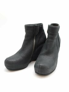 Rick Owens リックオウエンス ウェッジソールサイドジップブーティ チャコール なし ITY9KGOQ0QSK