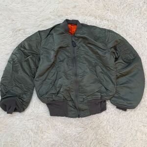 美品　アルファインダストリーズ　 USA製 MA-1 フライトジャケット Mサイズ ALPHA INDUSTRIES IDEALジッパー　アメリカ製　ミリタリー