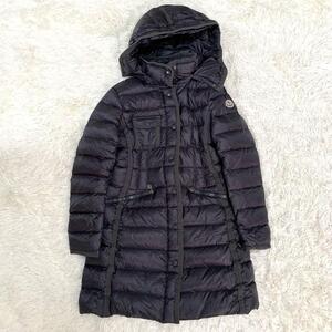 美品 モンクレール MONCLER HERMINE エルミンヌ ダウンコート フード付 ブラック 黒色 A20934933905