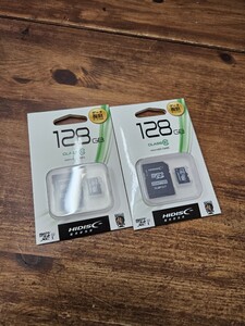 新品☆microSDXCカード 128GB 2枚セット CLASS10 UHS-1対応 SDアダプタ付き HIDISC micro SDカード