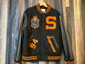 Supreme シュプリーム 19aw team varsity jacket チーム バーシティ ジャケット スタジャン 101837 M ブラック x オレンジ 店舗受取可