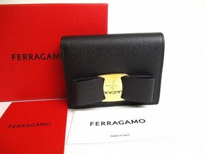 【未使用保管品】 サルバトーレ フェラガモ Salvatore Ferragamo ヴァラ レザー 2つ折り 財布 コンパクトウォレット