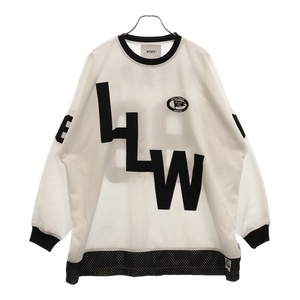 WTAPS ダブルタップス 22AW NETMINDER L/S ネットマインダー 長袖カットソー Tシャツ ホワイト/ブラック 222ATDT-CSM06