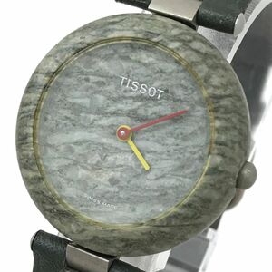 美品 レア TISSOT ティソ ROCK WATCH ロックウォッチ グラナイトグリーン 腕時計 R150 クオーツ アナログ ラウンド グリーン レザー 石