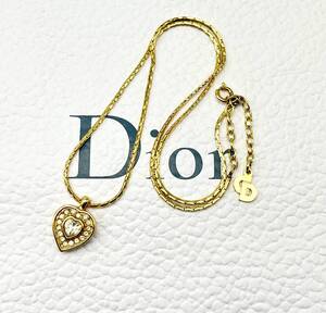 蘇や(PAY117) 　アクセサリー　Dior　ディオール　ChristianDior　ネックレス　ハート　中古品　コンパクトサイズ