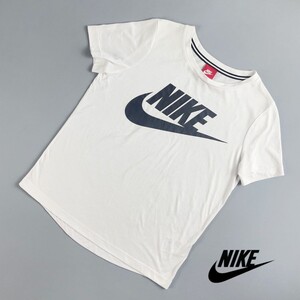 美品 NIKE ナイキ ロゴプリントTシャツ トップス レディース 白 黒 サイズM*RC990