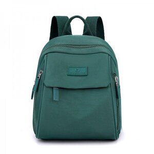 女性用 ナイロン バックパック 防水 複数ポケット トラベル バッグ リュック 【Dark green】 【25*14*20cm】