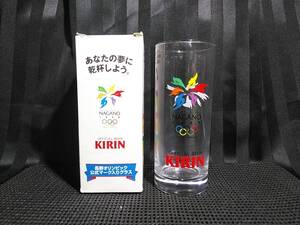 KIRIN 長野オリンピック 公式マーク入りグラス 1998 tw3