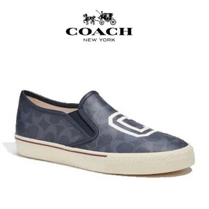 ◆値下げしました！◆新品/正規品◆【COACH★CD875-9D】コーチ メンズ スニーカーシューズ靴 スリッポン シグネチャー 箱付き 即決☆