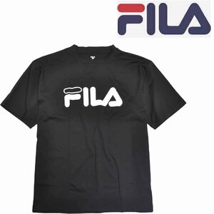 [フィラ] Tシャツ 半袖 大きいサイズ 吸水速乾 ストレッチ バックプリント　 5Lサイズ 08黒　FM6525