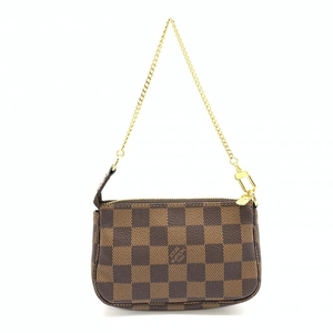 LOUIS VUITTON ルイヴィトン N58009 ミニアクセサリーポーチ ダミエ ブラウン チェーン ミニバッグ レディース ブランド 管理RT34813