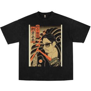 朝倉未来 RIZIN 格闘技 Tシャツ 浮世絵 ブラック