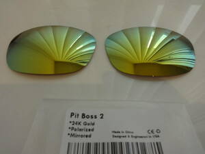 ★ オークリー PIT BOSS 2 ピットボス２用 カスタム偏光 レンズ GOLD Color polarized　PITBOSS