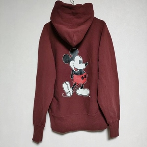 BEAMS BOY/Champion 別注 リバースウィーブ DISNEY ディズニー パーカー ワインレッド ビームスボーイ/チャンピオン 4-1007T F96282