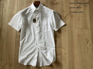 新品 COMME CA MEN コムサメン コンフィールトリコット ドレス半袖シャツ 01ホワイト Sサイズ 08HL12 定価12,100円