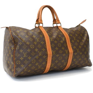 1円 ◆定価17万 良品 LOUIS VUITTON ルイヴィトン トラベル ボストンバッグ キーポル50 M41426 モノグラム ブラウン◆E.Cmmr.zE-21