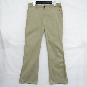 ディッキーズ サイズ 10R W37程度 ワーク パンツ チノ パン スリム ストレッチ コットン 混紡 カーキ Dickies 古着 1J1259