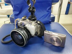 Canon キャノンPowerShotパワーショットS120&純正ウォータープルーフケース&INONマウントベース&INONワイドコンバージョンレンズH100 28LD