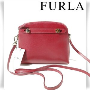 新品1円～★定価3万 FURLA フルラ レディース 牛革レザー ショルダーバッグ ミニショルダーバッグ レッド 正規店本物 ◆4903◆