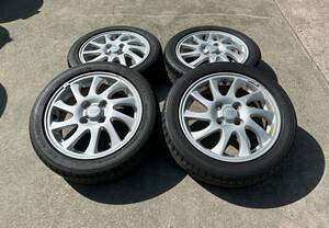 【ダンロップ ルマンV & ダイハツ 純正 アルミ ホイール 165/55R15 4本セット 4.5J +45 4穴 PCD100 ソニカ ムーヴカスタム タントカスタム