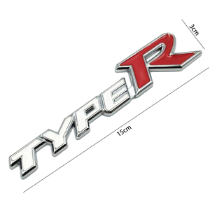 【ゆうパケット送料込】TYPE R 3Dエンブレム(縦3.2cm×横14.5cm) 白　ホンダ 無限 金属製　