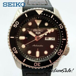 【可動品】SEIKO セイコー 4R36‐07G0 腕時計 オートマチック デイデイト ベゼル色 文字盤 ブラック色 裏スケルトン 防水