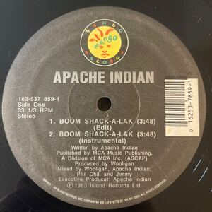 APACHE INDIAN/BOOM SHACK-A-LAK/WARNING/レコード/中古/DJ/club/reggae