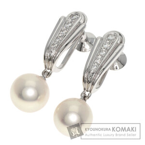 MIKIMOTO ミキモト パール 真珠 ダイヤモンド イヤリング K14ホワイトゴールド レディース 中古