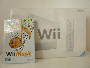 未使用 Nintendo Wii 本体　RVL-S-WD 　　WiiMusic １本付き