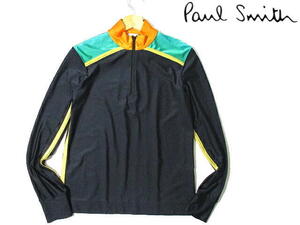 日本製▼ 即決 安い！　ポールスミス　ストレッチ　長袖シャツ カットソー　マルチカラー ロンT　PaulSmith　ハーフジップ　スタンドカラー