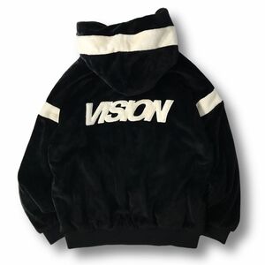 《オススメ◎》VISION STREET WEAR ヴィジョンストリートウェア★バックロゴジップアップパーカー*ブラック/ホワイト*サイズL(MW4224)◆S80