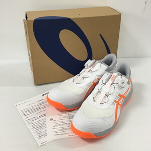 TEI【中古】asics アシックス WIN JOB CP219 BOA ホワイト/ショッキングオレンジ ３０ｃｍ 安全靴〈127-241228-YO-13-TEI〉